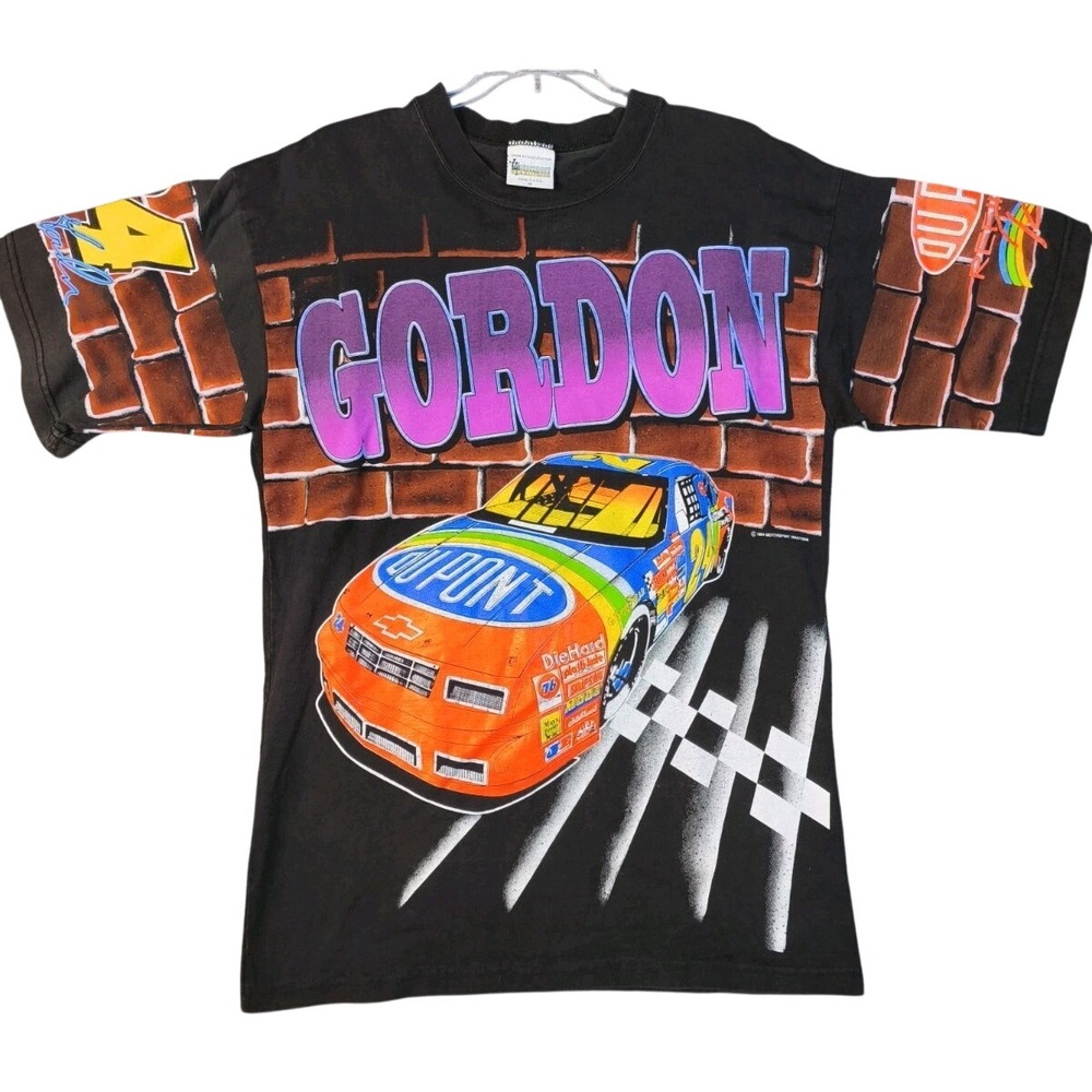 Jeff Gordon 24 NASCAR DuPont AOP Racing Shirt Vintage 90s Single Stitch USA